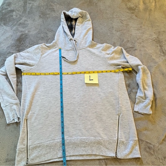 Maurices gray hoodie side zips checked hood lining Size L - Picture 8 of 8
